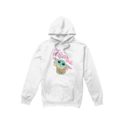 Star Wars: The Mandalorian Mens Mood Adorable Grogu Hoodie - XXL, White