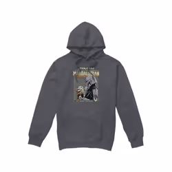 Star Wars: The Mandalorian Mens Legend Continues Grogu Hoodie - S, Charcoal