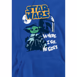 Star Wars Mens Swipe Grogu Hoodie - XXL, Royal Blue