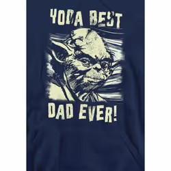 Star Wars Mens Yoda Best Dad Comic Hoodie - XXL, Navy