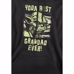 Star Wars Mens Yoda Best Grandad Comic Hoodie - XL, Black