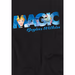 Cinderella Childrens/Kids Magic Begins Within T-Shirt - 5-6 Years, Black