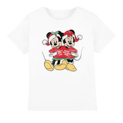 Disney Childrens/Kids Mickey & Minnie Mouse Christmas Sweater T-Shirt - 9-10 Years, White