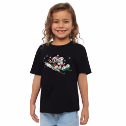 Disney Childrens/Kids Sledding For Christmas Mickey & Minnie Mouse T-Shirt - 5-6 Years, Black