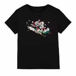 Disney Childrens/Kids Sledding For Christmas Mickey & Minnie Mouse T-Shirt - 9-10 Years, Black