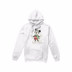 Disney Mens Mickey Mouse Retro Scarf Christmas Hoodie - S, White