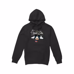Disney Mens German Mickey Mouse Fireworks New Year Hoodie - S, Black