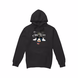 Disney Mens Italian Mickey Mouse Fireworks New Year Hoodie - XXL, Black