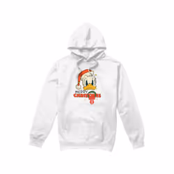 Disney Mens Merry Christmas Donald Duck Hoodie - M, White