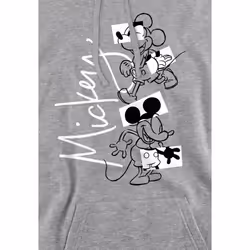 Disney Mens Mickey Mouse Geometric Shapes Hoodie - XL, Sport Heather