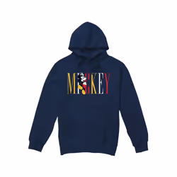 Disney Mens Mickey Mouse Multicolour Name Hoodie - XL, Navy