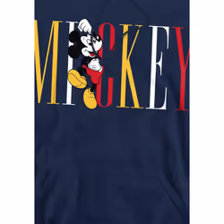 Disney Mens Mickey Mouse Multicolour Name Hoodie - XL, Navy