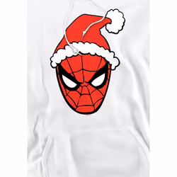 Spider-Man Mens Santa Hat Hoodie - S, White