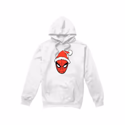 Spider-Man Mens Santa Hat Hoodie - L, White