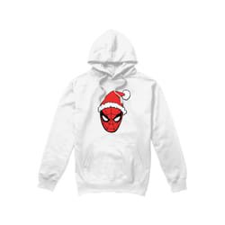 Spider-Man Mens Santa Hat Hoodie - L, White