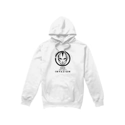 Marvel Mens Secret Invasion Mono Badge Hoodie - L, White