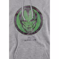 Marvel Mens Secret Invasion Badge Hoodie - XXL, Sport Heather