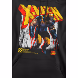 Marvel Mens X-Men Wolverine Infographic Hoodie - XL, Black