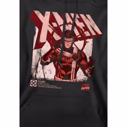 Marvel Mens X-Men Cyclops Infographic Hoodie - XXL, Black