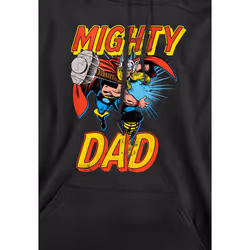 Thor Mens Mighty Dad Hoodie - S, Black