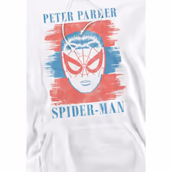 Spider-Man Mens Peter Parker Striped Hoodie - S, White