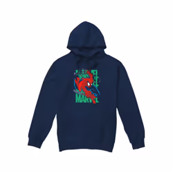 Spider-Man Mens Wall Crawling Hoodie - M, Navy