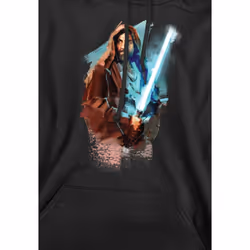 Star Wars Mens Obi Wan Kenobi Painted Hoodie - XL, Black