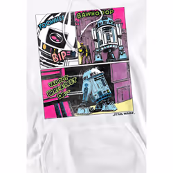 Star Wars Mens To The Rescue R2-D2 Hoodie - L, White