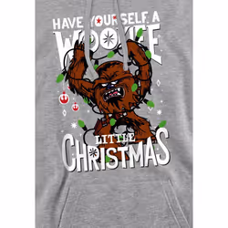 Star Wars Mens A Wookie Little Christmas Hoodie - L, Sport Heather