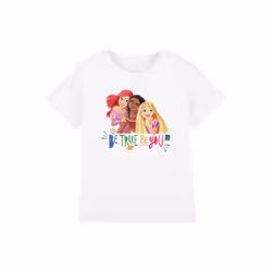 Disney Princess Childrens/Kids Be True, Be You Ariel Moana Rapunzel T-Shirt - 12-13 Years, White
