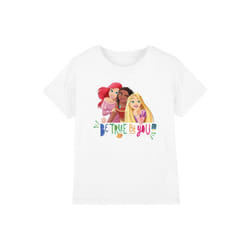 Disney Princess Childrens/Kids Be True, Be You Ariel Moana Rapunzel T-Shirt - 12-13 Years, White