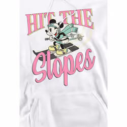 Disney Mens Hit The Slopes Mickey Mouse Hoodie - M, White