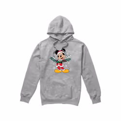 Disney Mens Merry Christmas Mickey Mouse Hoodie - S, Sport Heather