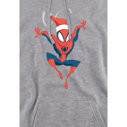 Spider-Man Mens Holiday Outfit Hoodie - S, Sport Heather