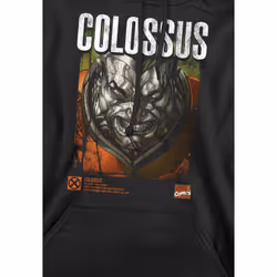Marvel Mens X-Men Colossus Infographic Hoodie - XL, Black