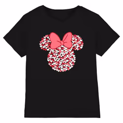 Disney Childrens/Kids Minnie Mouse Heart Ears Silhouette Valentine's Day T-Shirt - 3-4 Years, Black