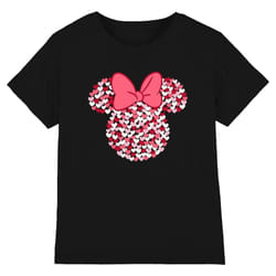 Disney Childrens/Kids Minnie Mouse Heart Ears Silhouette Valentine's Day T-Shirt - 3-4 Years, Black