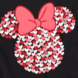 Disney Childrens/Kids Minnie Mouse Heart Ears Silhouette Valentine's Day T-Shirt - 3-4 Years, Black