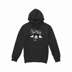 Disney Mens Mickey Mouse New Year Hoodie - S, Black