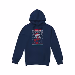 Spider-Man Mens Snowflake Christmas Sweater Hoodie - XL, Navy