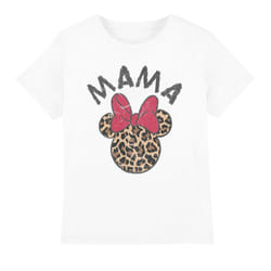 Disney Childrens/Kids Mama Minnie Mouse Leopard Print Mothers Day T-Shirt - 7-8 Years, White