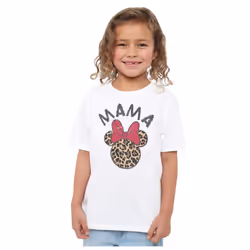 Disney Childrens/Kids Mama Minnie Mouse Leopard Print Mothers Day T-Shirt - 7-8 Years, White