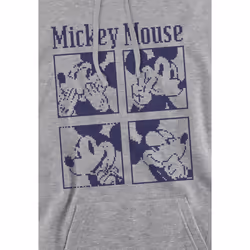 Disney Mens Mickey Mouse Pixelated Hoodie - XL, Sport Heather