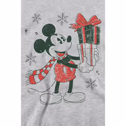 Disney Unisex Adult Mickey Mouse Present Christmas Sweatshirt - S, Sport Heather