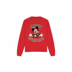 Disney Unisex Adult Mickey Mouse Christmas Sweater Sweatshirt - S, Red
