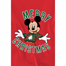 Disney Unisex Adult Mickey Mouse Christmas Sweater Sweatshirt - S, Red