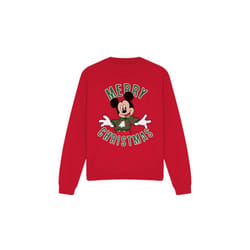 Disney Unisex Adult Mickey Mouse Christmas Sweater Sweatshirt - L, Red