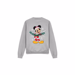 Disney Unisex Adult Merry Christmas Mickey Mouse Sweatshirt - L, Sport Heather