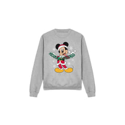 Disney Unisex Adult Merry Christmas Mickey Mouse Sweatshirt - L, Sport Heather