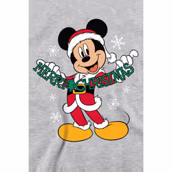 Disney Unisex Adult Merry Christmas Mickey Mouse Sweatshirt - L, Sport Heather